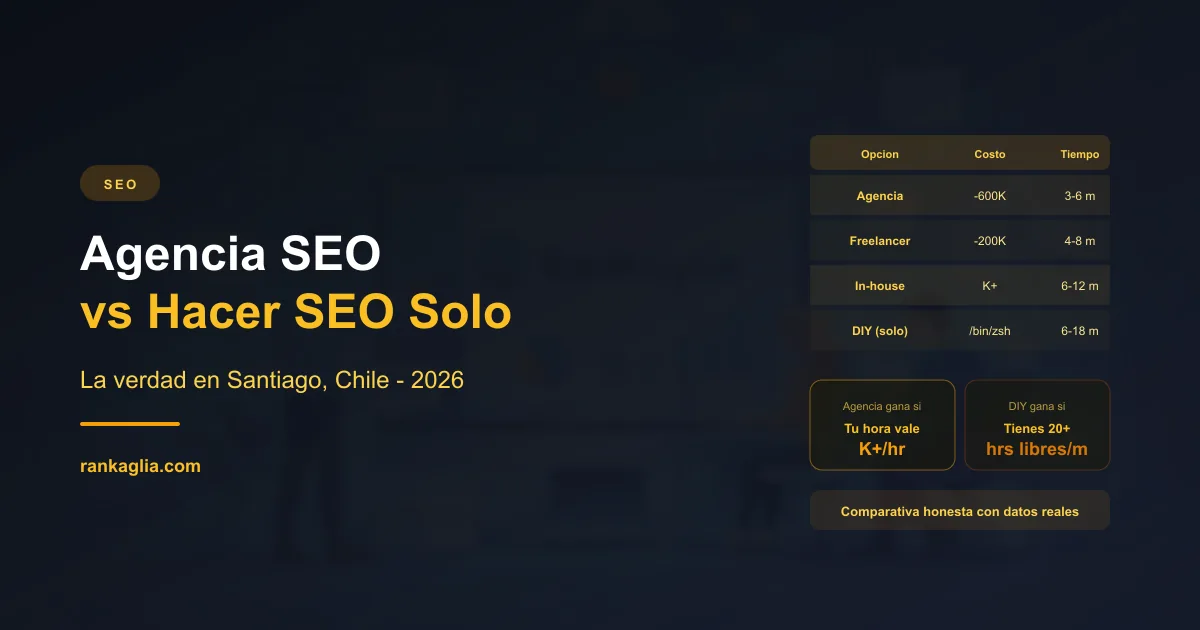 Agencia SEO Santiago o Hacer SEO Solo: La Verdad en 2026 — Rankaglia