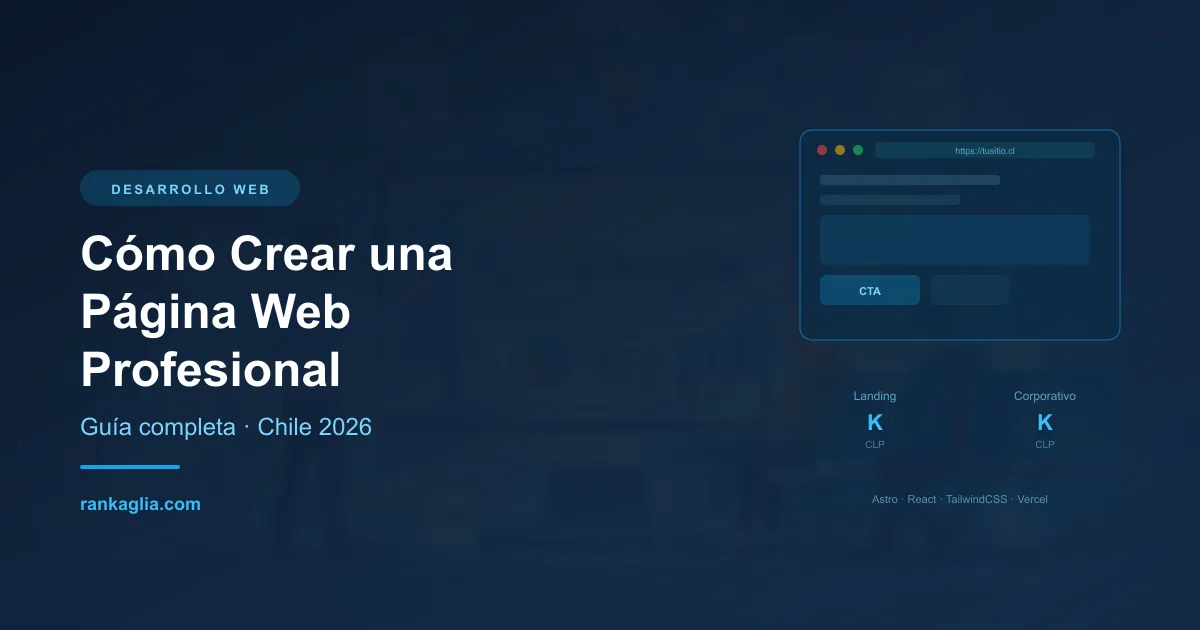 Cómo Crear una Página Web Profesional en Chile 2026: Guía Completa — Rankaglia
