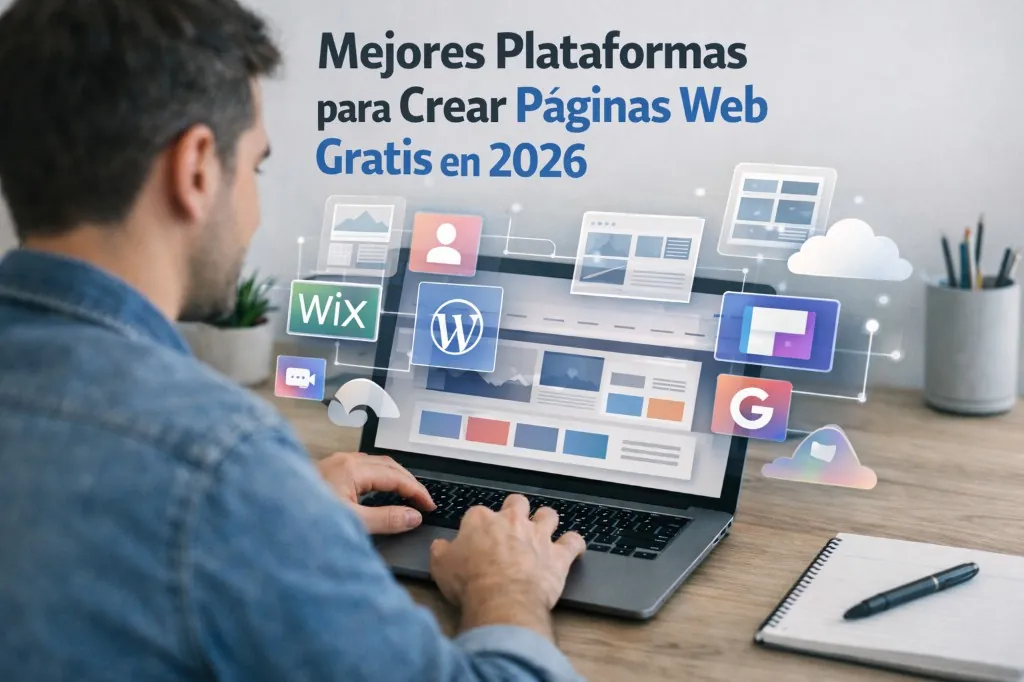 Comparativa visual de las 7 mejores plataformas para crear páginas web gratis en 2026